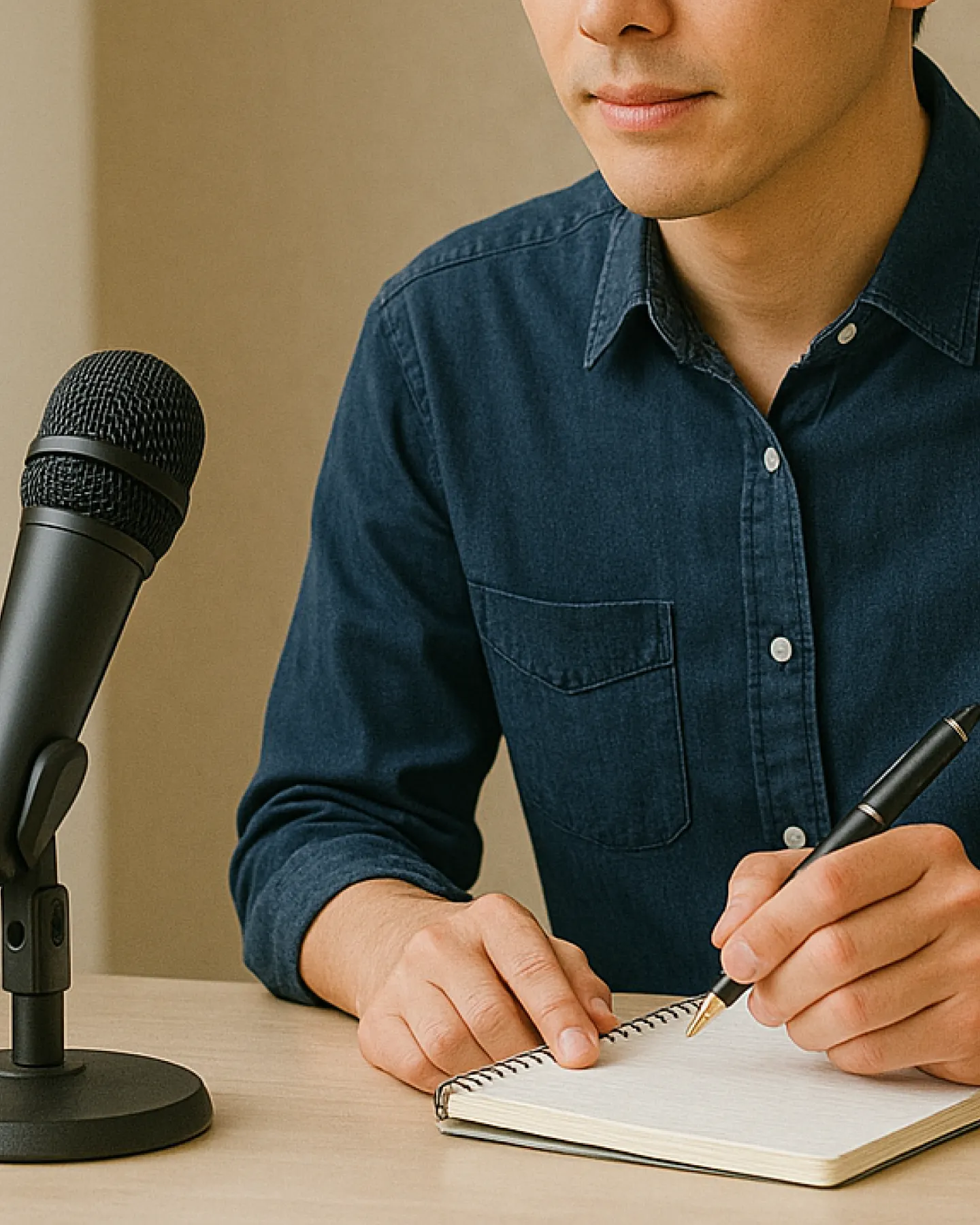 インタビュー中のライターのイメージ